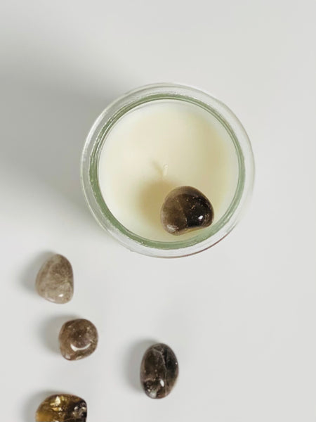 I Am Grounded | Smoky Quartz Crystal Candle
