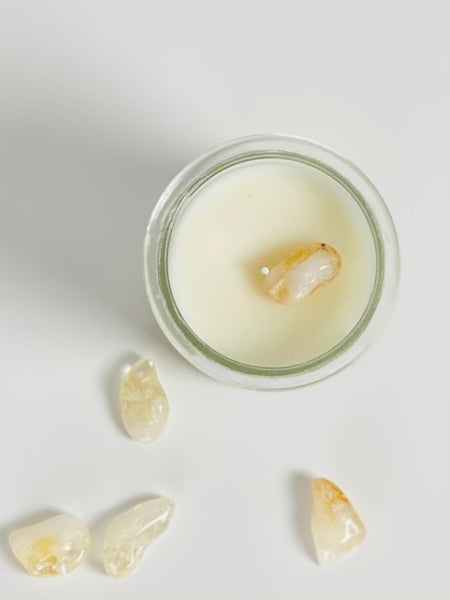 I am Abundant | Citrine Crystal Candle