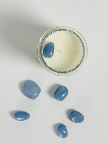 I am Serene | Angelite Crystal Candle