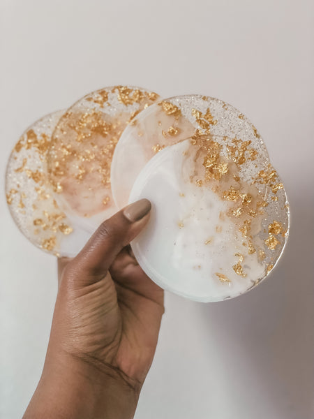 White Resin Coasters